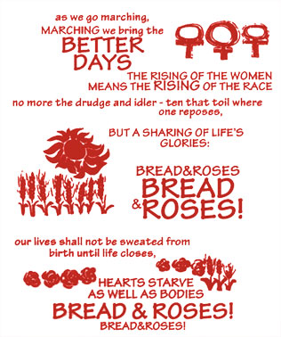 Bread and Roses shirt design - back